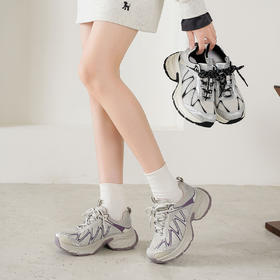 西村名物2025年秋季新款超轻厚底增高系带舒适透气老爹鞋运动鞋T25CM31451