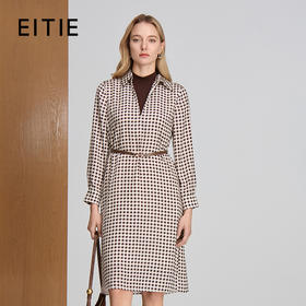 EITIE爱特爱小立领假两件设计宽松版型连衣裙8307029