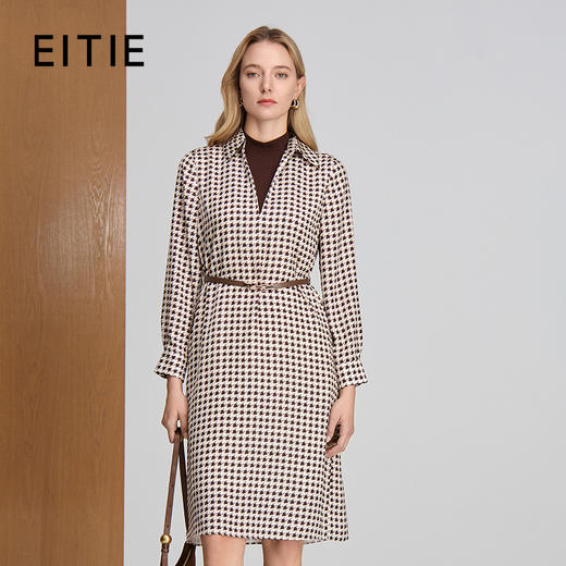 EITIE爱特爱小立领假两件设计宽松版型连衣裙8307029 商品图0