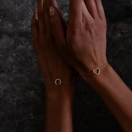 北京仓｜Skultuna-Pavé-金色 马蹄形 密钻 吊坠 手链［瑞典设计师］ 商品图1