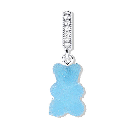 订购4周到｜CRYSTAL HAZE-Fizzy Nostalgia Bear-pave-蓝莓色小熊 吊坠（银色环扣）［挪威设计师］ 商品图0