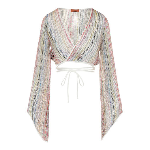 Missoni - Crop top with wide sleeves - Multicoloured - 女装 - 短上衣 - 多色 商品图0
