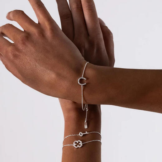 北京仓｜Skultuna-Pavé-银色 马蹄形 密钻 吊坠 手链［瑞典设计师］ 商品图1