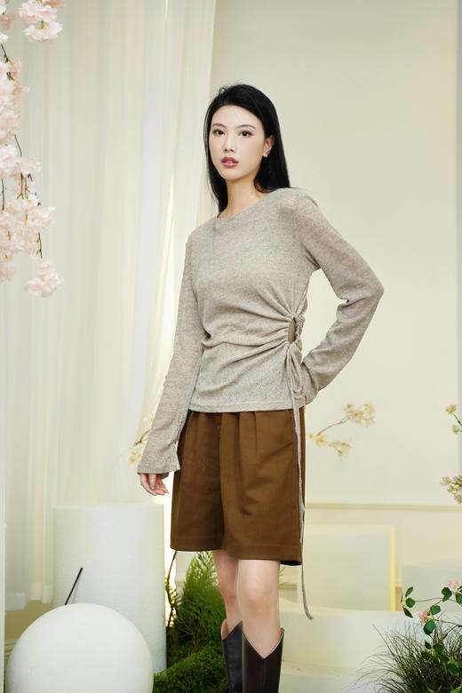 现货 臣禾	【侧边镂空小衫】系带针织衫	JZ253050375 商品图5