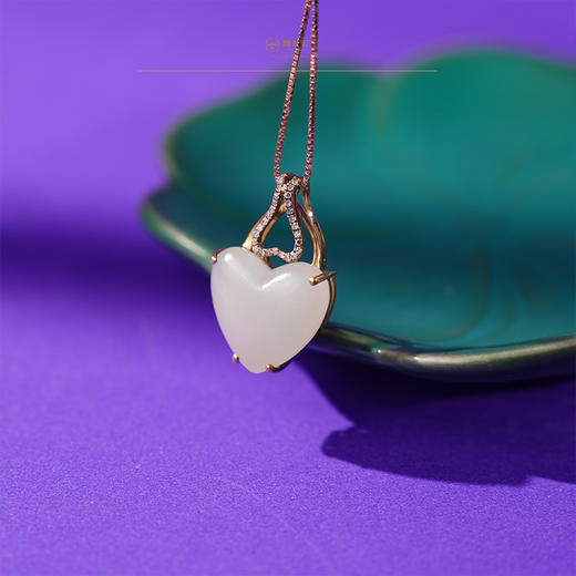 新疆国玉盟世玉金镶羊脂玉挂件【带证书·顺丰物流】 商品图1