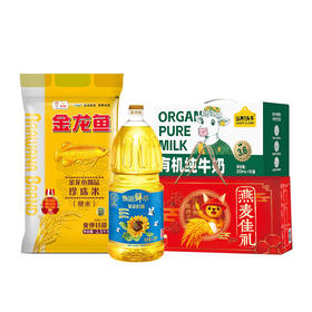金龙鱼&认养一头牛粮油牛奶麦片4件套7450g