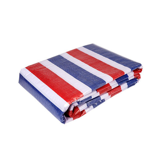 加厚彩条防雨布 篷布防水隔热防晒红白蓝帆布三色花油布塑料挡雨货车遮雨布户外盖布 商品图2