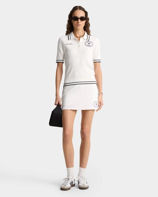 Sporty & Rich - Eden Crest Polo - White/Dark Navy - 女装 - Polo衫 - 白色/深蓝色 商品图1