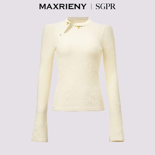 [东方新摩登]MAXRIENY雪竹衫贵雅新中式套头针织上衣修身显瘦女(货号:MS85SW515) 商品图4