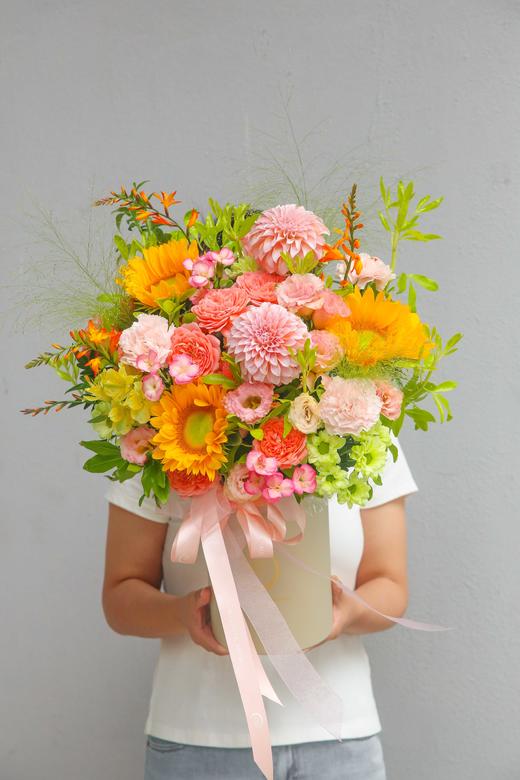 法式鲜花桶向日葵暖色系扶桑初曦 商品图3