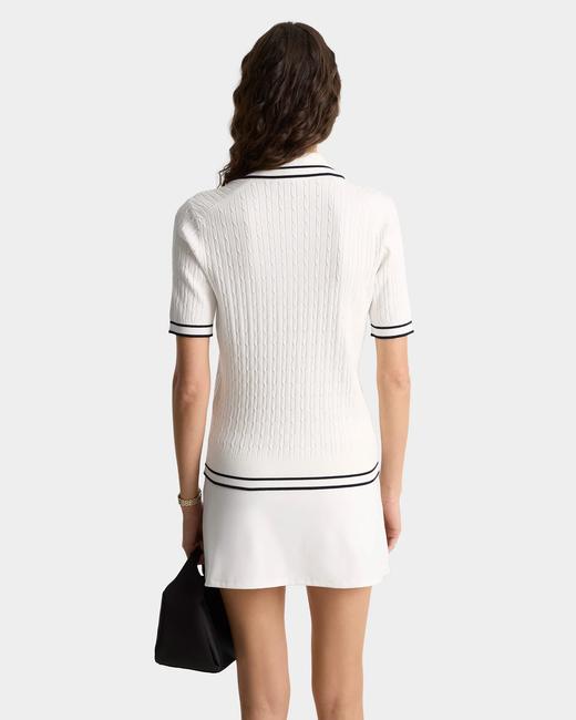 Sporty & Rich - Eden Crest Polo - White/Dark Navy - 女装 - Polo衫 - 白色/深蓝色 商品图3