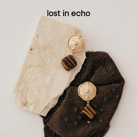 马君妍同款lost in echo早秋新款异域金属太阳珍珠吊坠耳环耳饰女