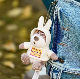 小熊汉斯兔耳卫衣挂件米色