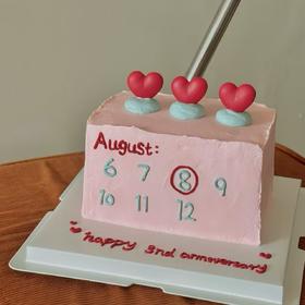【爱情日历】ins风方形纪念日蛋糕