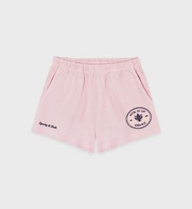 Sporty & Rich - Eden Crest Embroidered Short - Pink Dolphin - 女装 - 短裤 - 粉色