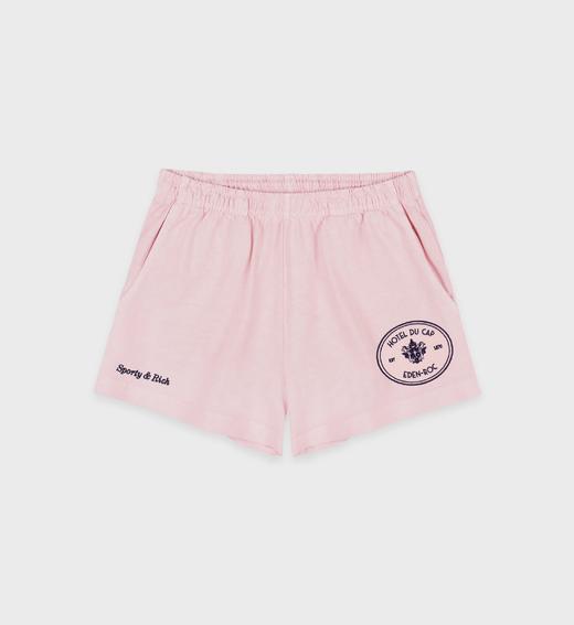 Sporty & Rich - Eden Crest Embroidered Short - Pink Dolphin - 女装 - 短裤 - 粉色 商品图0