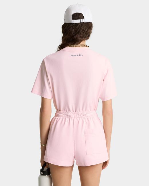 Sporty & Rich - Eden Crest T-Shirt - Pink Dolphin - 女装 - T恤 - 粉色 商品图4