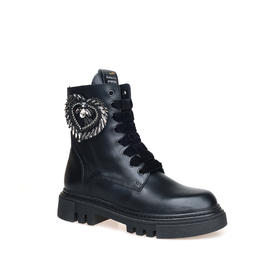 豪麟名鞋STOKTON女鞋马丁靴牛皮革S-136黑色