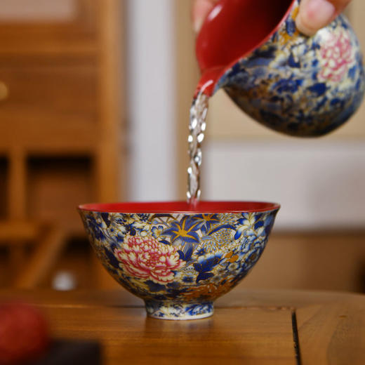 成艺陶瓷万花银锦龙胆壶功夫茶具家用泡茶壶茶杯高档轻奢礼盒装万花银锦全组万花银锦大茶碗【不支持补差，非质量问题不退不换】S 商品图2