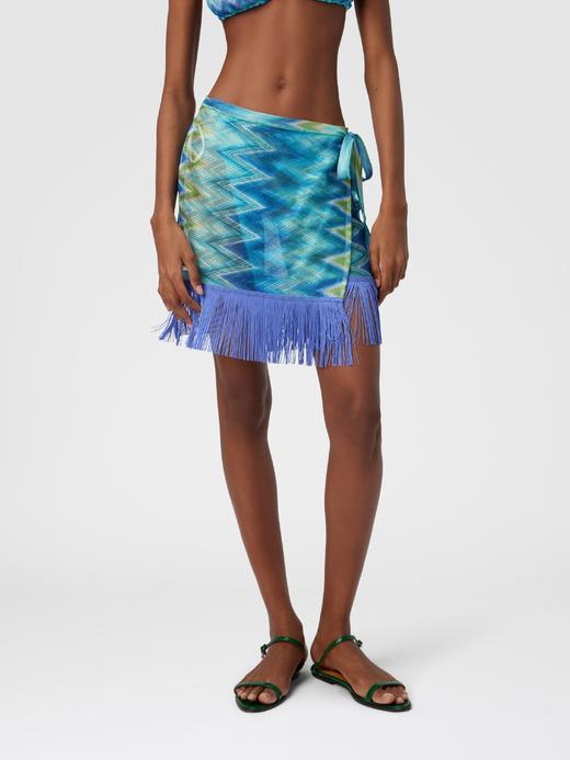 MISSONI - Wrap Skirt - Fringes and Faded Stripes - 女装 - 短裙 - 条纹 商品图4