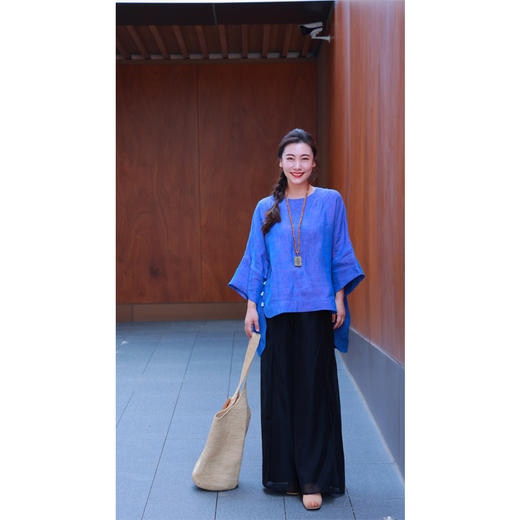 【2026东衣作】林野·双层阔腿裤(24809976玄色) 商品图1