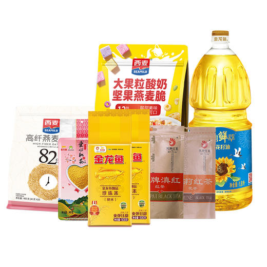 金龙鱼&凤牌粮油麦片红茶8件套4050g 商品图0