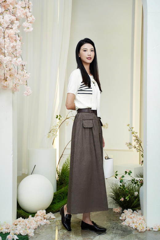 现货 臣禾	摩卡舒适半身裙 配腰带JZ253030175 商品图5