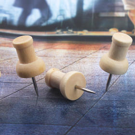 工字图钉木质图钉按钉 木制工字钉摁钉标注地图钉美工钉原木创意手工DIY针1个