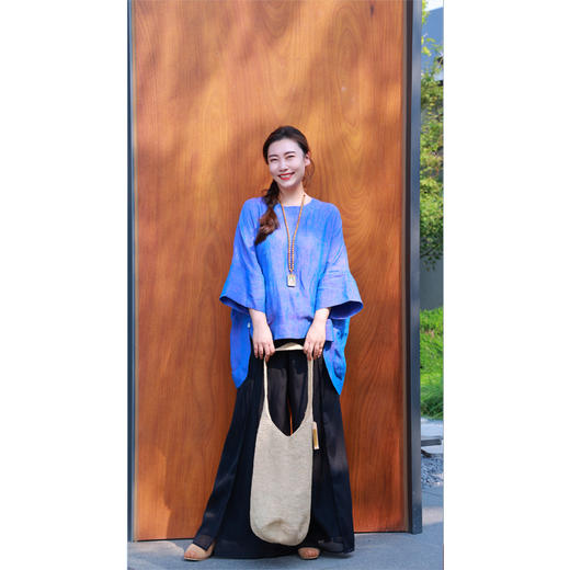 【2026东衣作】林野·双层阔腿裤(24809976玄色) 商品图0