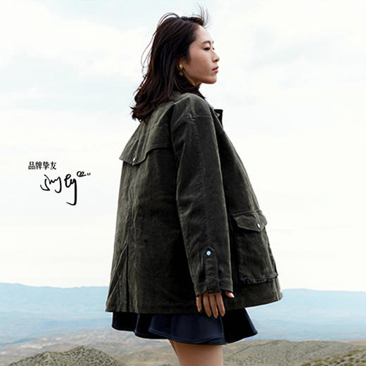 马君妍同款lost in echo早秋新款时尚工装多口袋翻领宽松夹克外套 商品图0