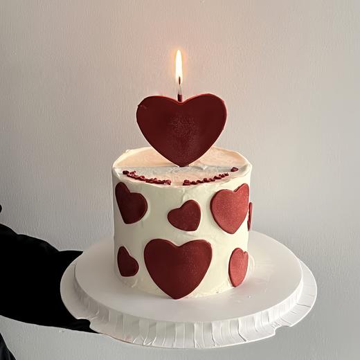 【日久生情】爱心纪念日半翻糖蛋糕 商品图0