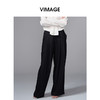 VIMAGE纬漫纪显瘦垂坠感休闲松弛直筒黑色秋季新款阔腿裤V2405107 商品缩略图3