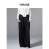 VIMAGE纬漫纪显瘦垂坠感休闲松弛直筒黑色秋季新款阔腿裤V2405107 商品缩略图5