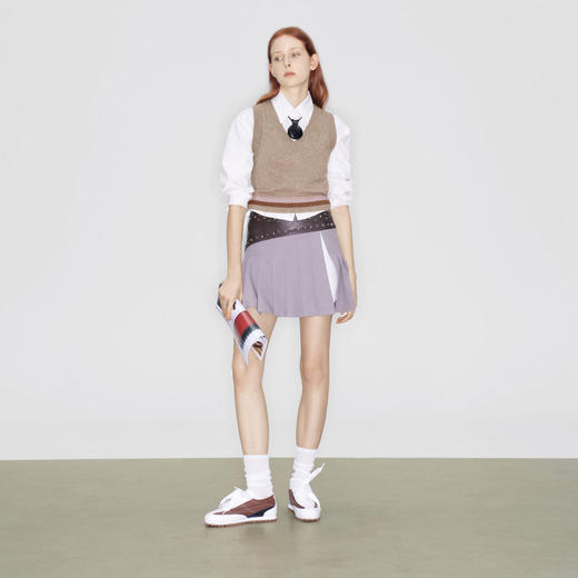 马君妍同款lost in echo早秋新款时尚V领纯羊毛短款针织背心马甲 商品图1