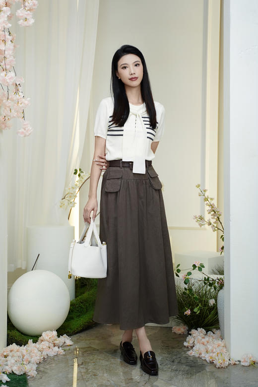 现货 臣禾	摩卡舒适半身裙 配腰带JZ253030175 商品图4