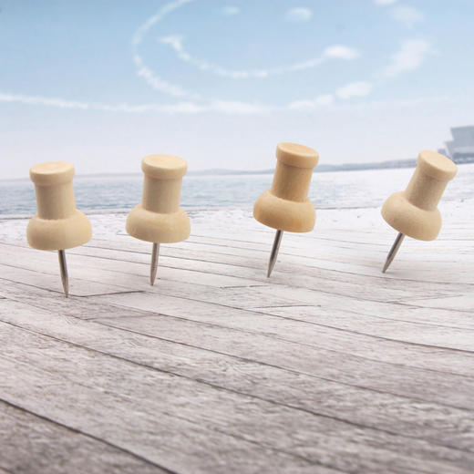 工字图钉木质图钉按钉 木制工字钉摁钉标注地图钉美工钉原木创意手工DIY针1个 商品图2