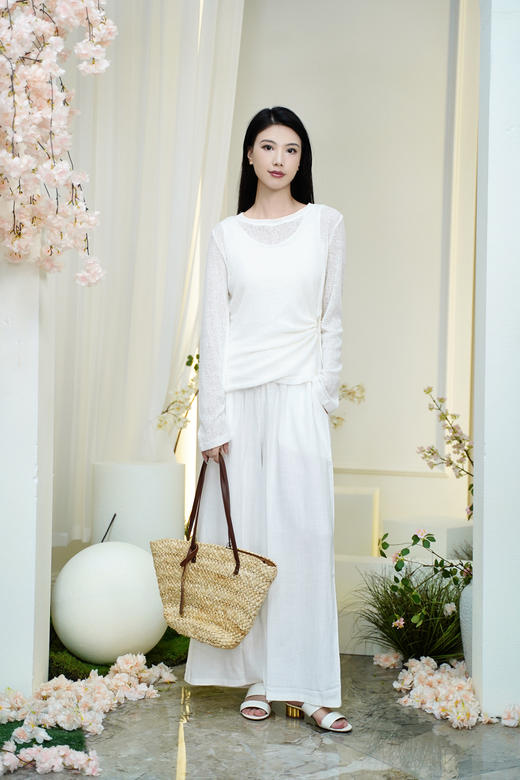 现货 臣禾	【舒服裤】砂洗瑜伽裤亚麻系绳休闲阔腿裤	JZ252060775 商品图1