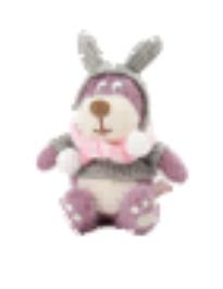 小熊汉斯兔耳毛衣黛丝坐灰挂件 商品图0