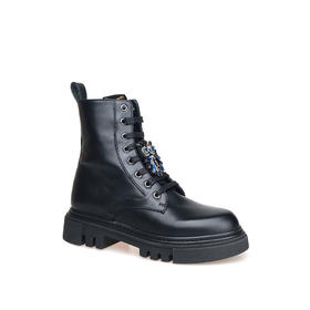 豪麟名鞋STOKTON女鞋马丁靴牛皮革S-132黑色