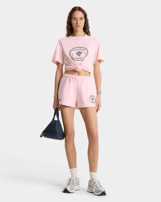 Sporty & Rich - Eden Crest Embroidered Short - Pink Dolphin - 女装 - 短裤 - 粉色 商品图1