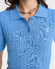 Sporty & Rich - Src Ribbed Polo - Juniper - 女装 - Polo衫 - 蓝色 商品缩略图4