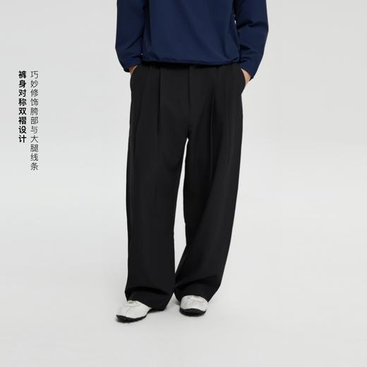 oneup双摺垂感微弹西裤 商品图0