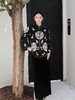 大师系列| 黑色重缎真丝手绣团花夹棉外套 商品缩略图0