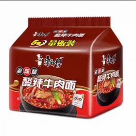康师傅老陈醋酸辣牛肉面5包量贩装555g/组(B9-02-06)