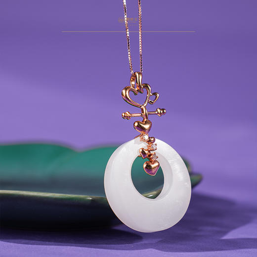 新疆国玉盟世玉金镶羊脂玉挂件【带证书·顺丰物流】 商品图4