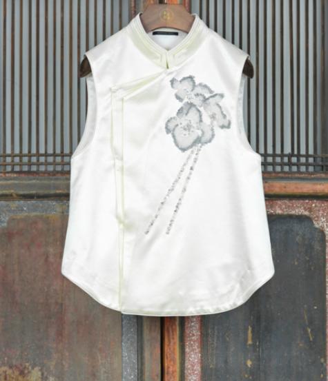 盛唐牡丹| 手工串珠烟花丝毛马甲 商品图0