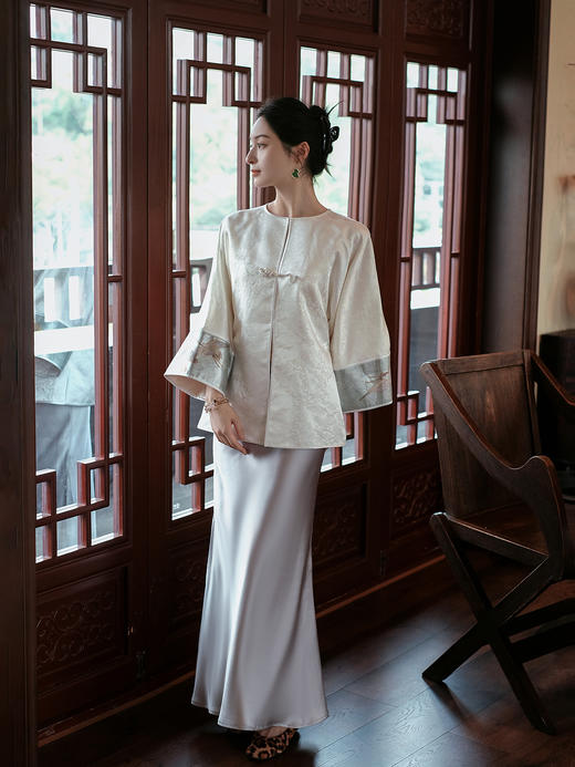 盛唐牡丹盛奢系列| 闲云野鹤丝毛拼西阵织外套 商品图2