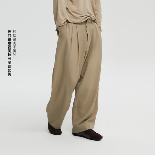 oneup双摺垂感微弹西裤 商品图1
