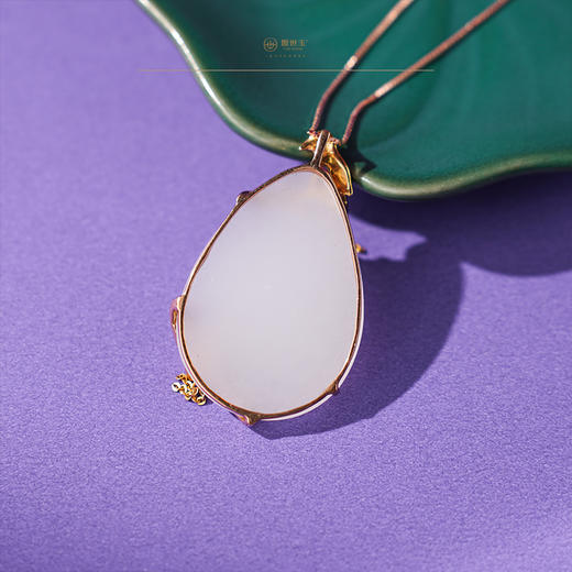 新疆国玉盟世玉金镶羊脂玉挂件【带证书·顺丰物流】 商品图5