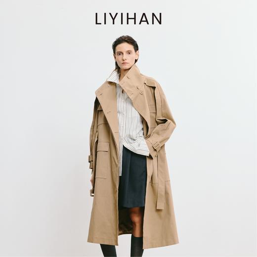 LIYIHAN 2025秋季新款法式通勤长款卡其色风衣外套女小众设计感 商品图2